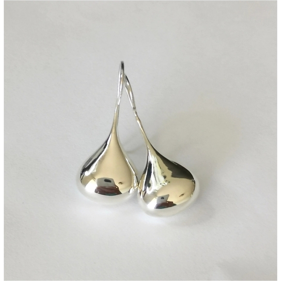 Sterling Silver Modernist  Large teardrop earrings 🆕 - Picture 3 of 8